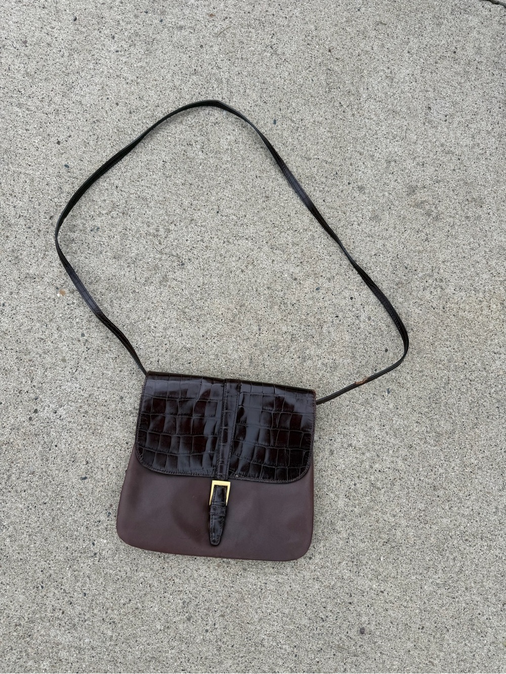 Liz Claiborne Brown Croc-Embossed Bag